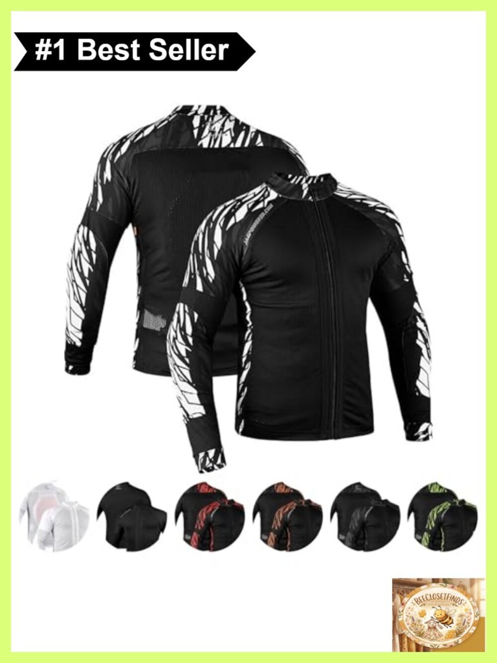 CE Level 2 Armored Mesh Motorcycle Shirt Full Zip Long Sleeve Summer Riding
